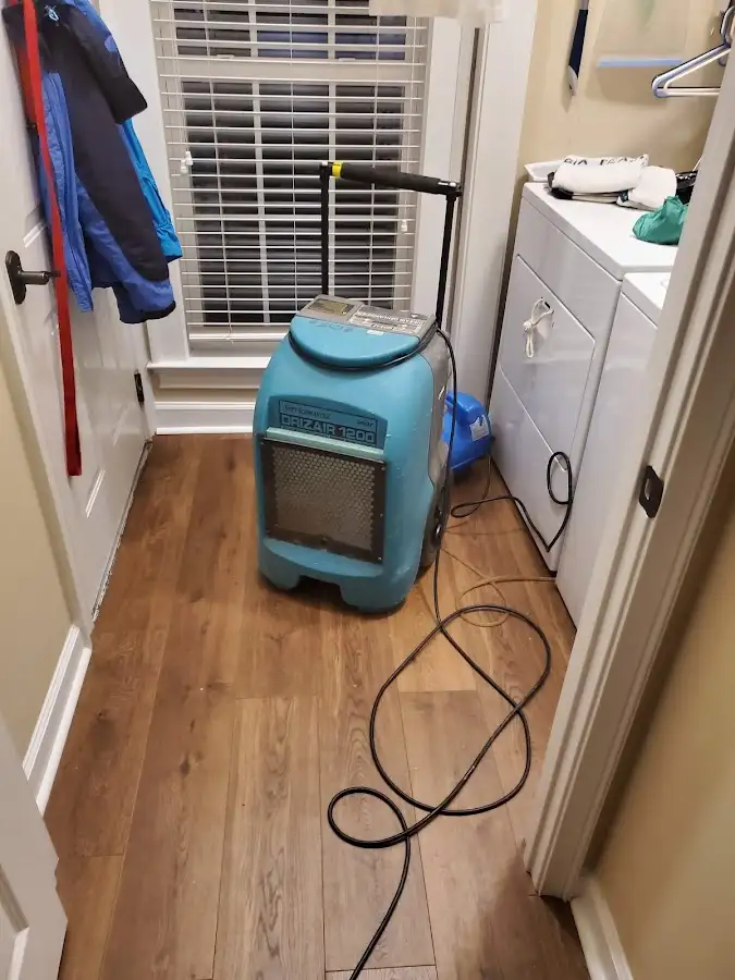 Commercial dehumidifier deployed for Flood Damage Cleanup in Long Beach